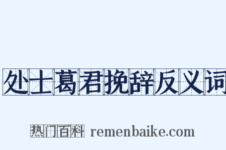 处士葛君挽辞反义词是什么意思的图片